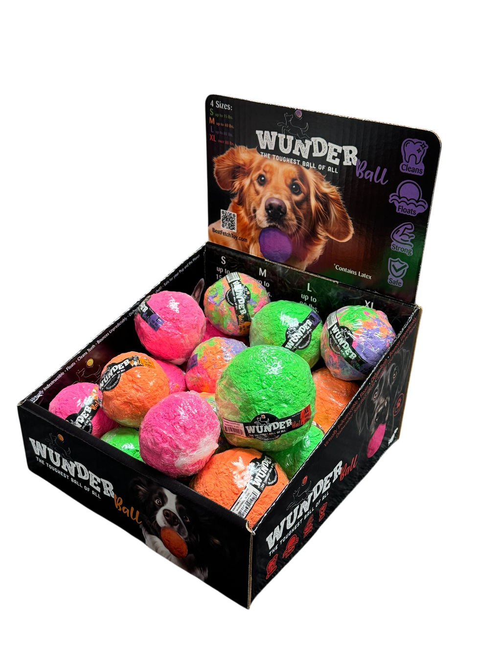 DISPLAY 18 - BEST FETCH TOY! WUNDERBALL with 18 balls.