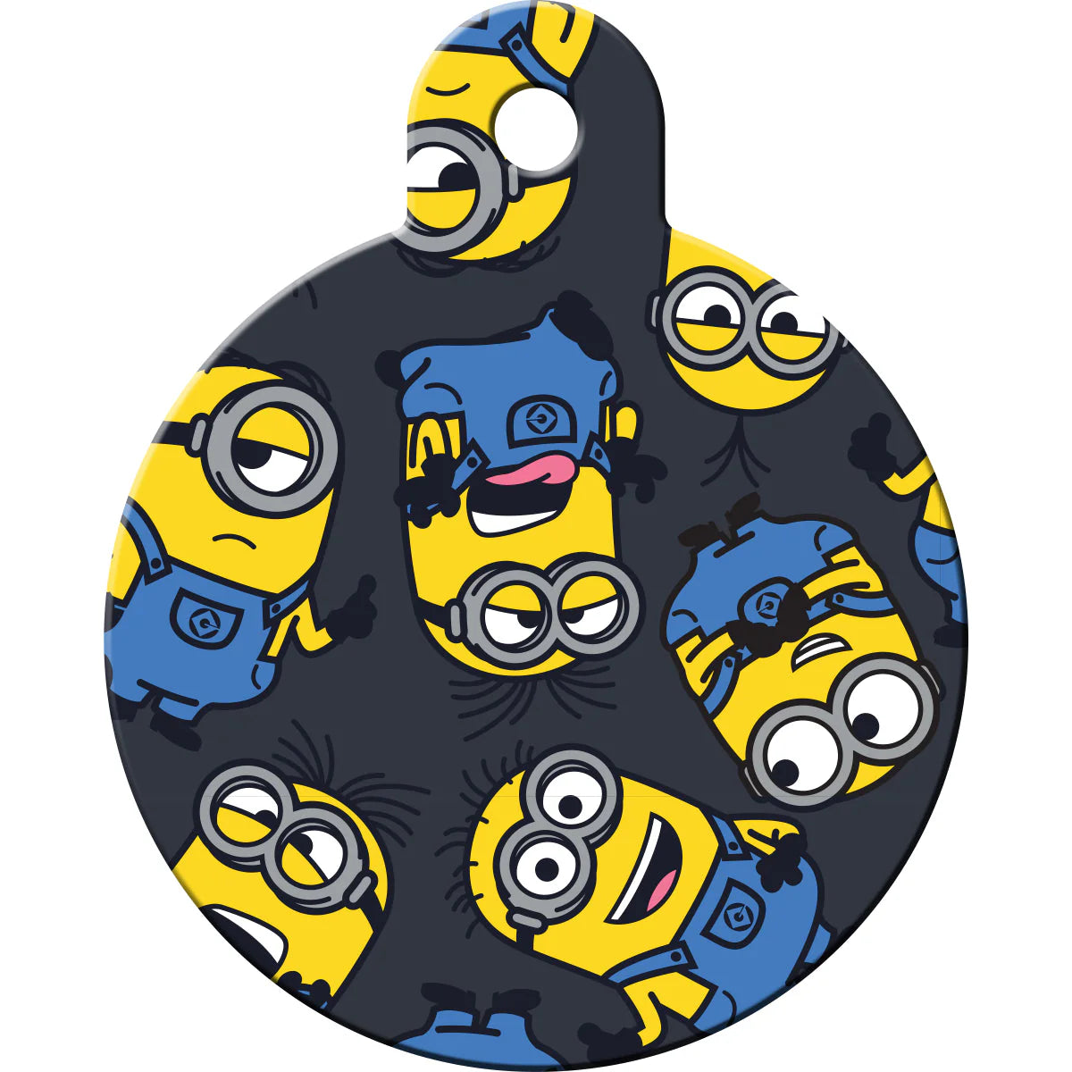 Minion Multi Print Grey Circle Tag