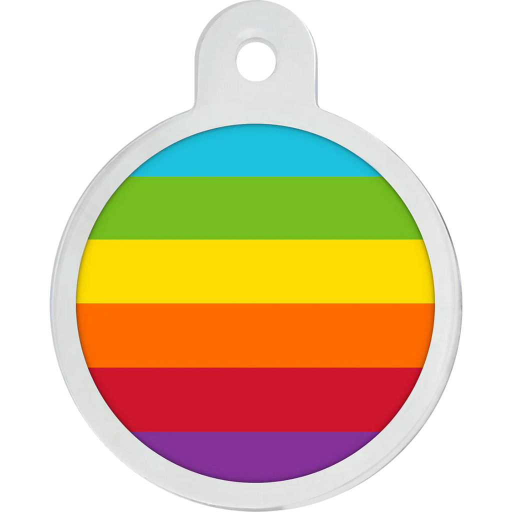 Rainbow Stripe Raised Edge Large Circle Tag
