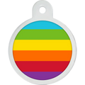 Rainbow Stripe Raised Edge Large Circle Tag