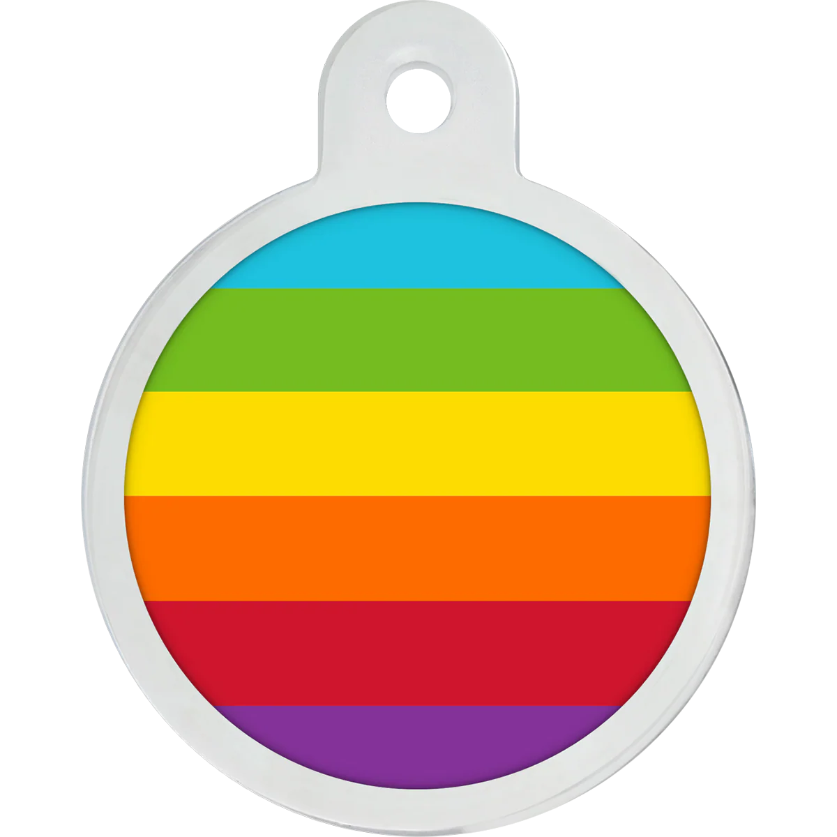 Rainbow Stripe Raised Edge Large Circle Tag