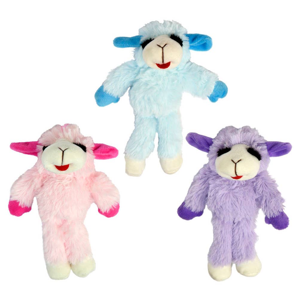 Pet Envy Floppy Lamb Chop Plush Dog Toy Assorted Colors 7"