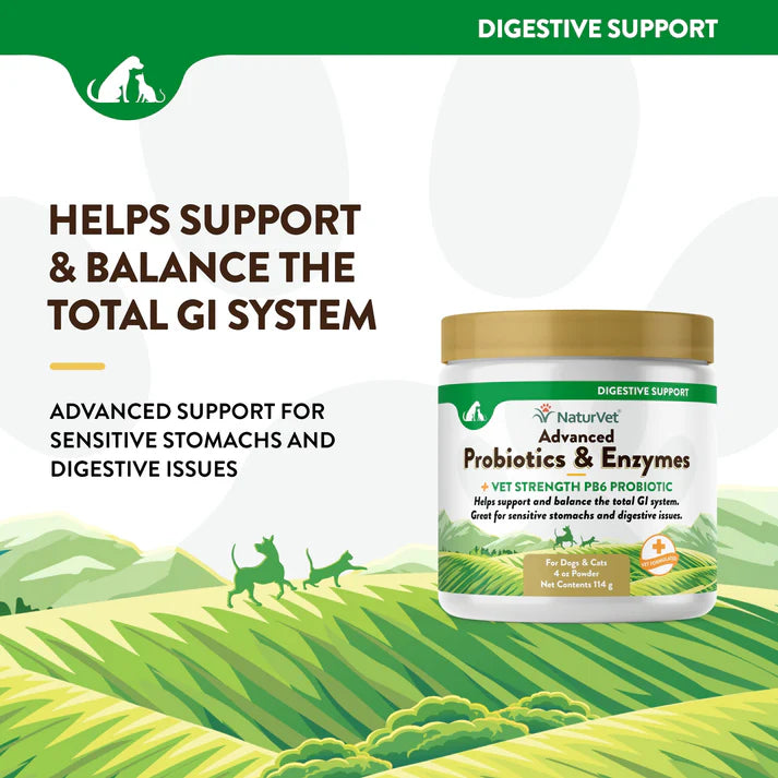 NaturVet Advanced Probiotics & Enzymes Powder 4 oz