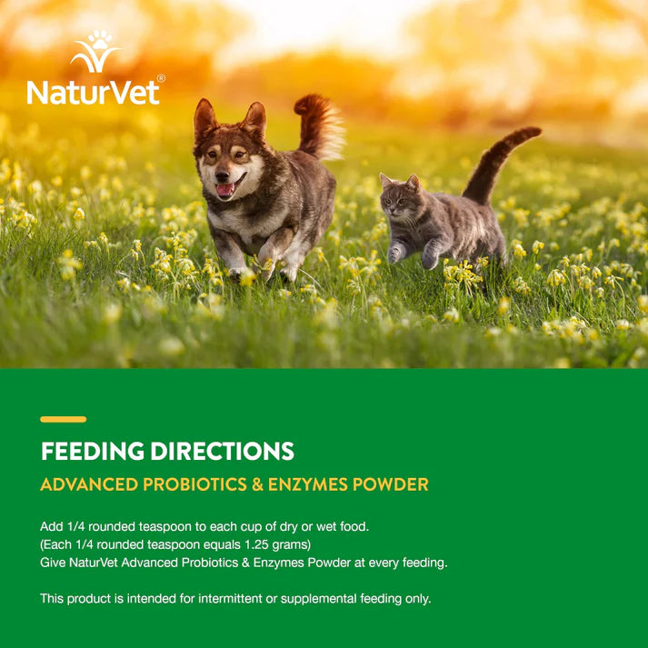 NaturVet Advanced Probiotics & Enzymes Powder 4 oz