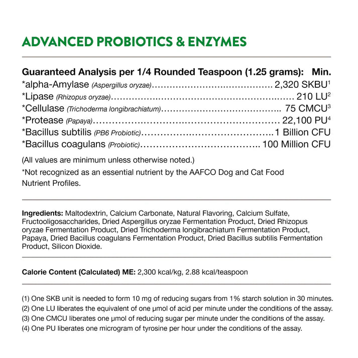 NaturVet Advanced Probiotics & Enzymes Powder 4 oz