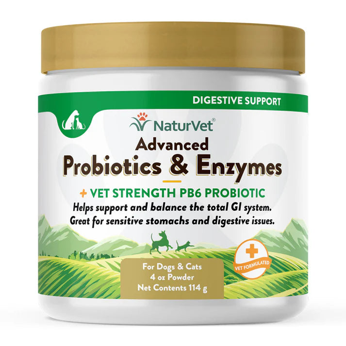 NaturVet Advanced Probiotics & Enzymes Powder 4 oz
