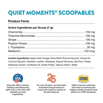 NaturVet Scoopables Quiet Moments Calming Aid for Dogs 11oz (Bag)