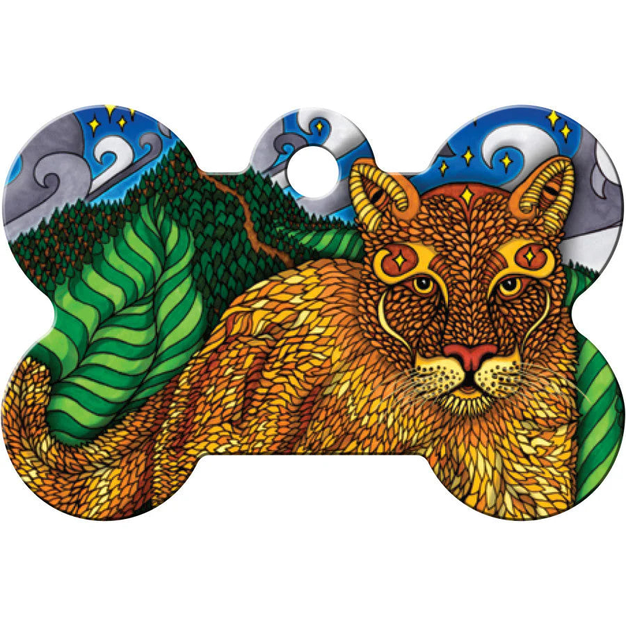 Phil Lewis Mountain Lion Large Bone Tag
