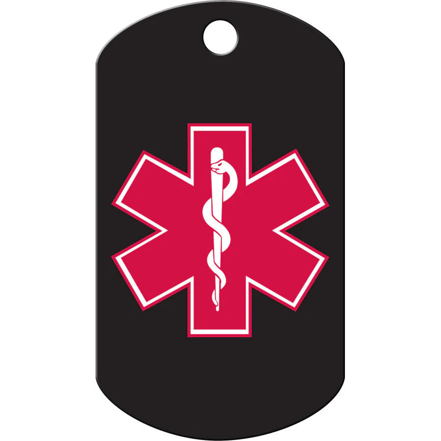 Black Military Medical ID Tag