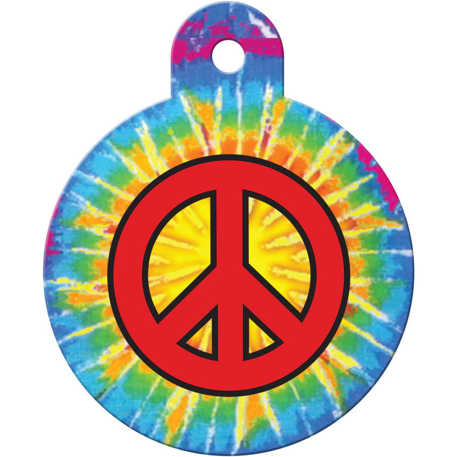 Tie Dye Peace Large Circle Tag