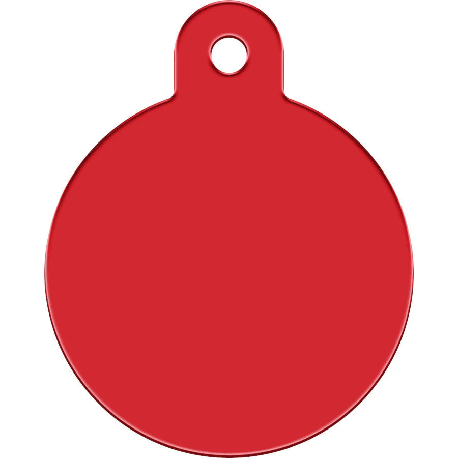 Red Aluminum Circle ID Tag