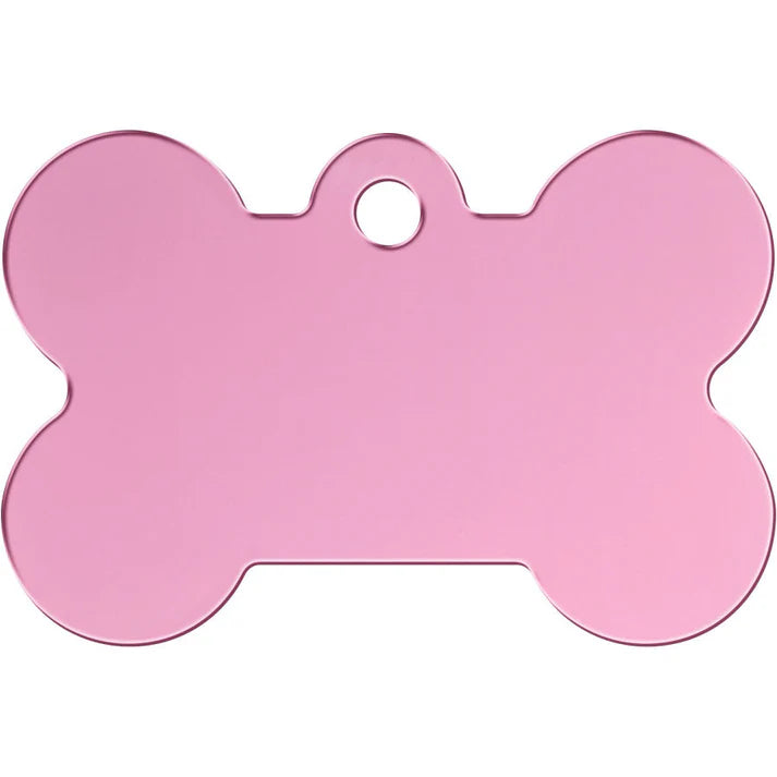 Pink Aluminum Bone ID Tag
