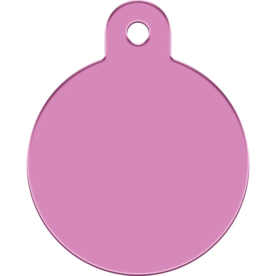 Pink Aluminum Circle ID Tag