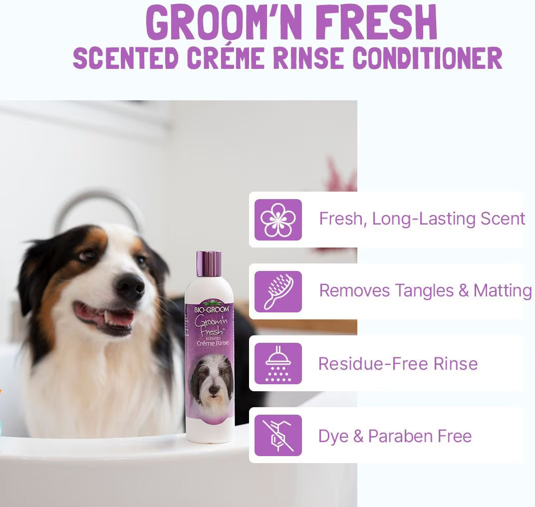 Bio-Groom Groom 'N Fresh Creme Rinse Dog Conditioner, 12-fl oz bottle