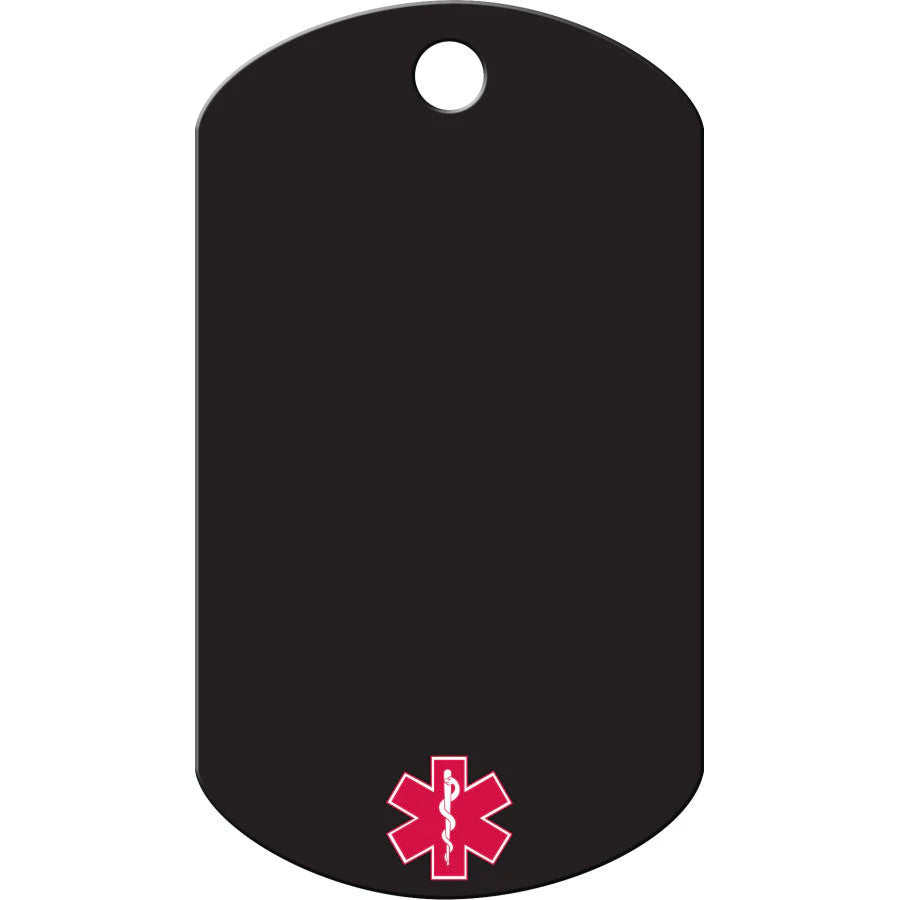Black Military Medical ID Tag