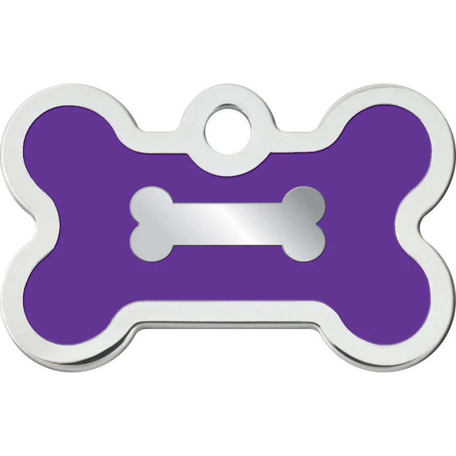 Chrome Bone Purple Epoxy Inlay Tag