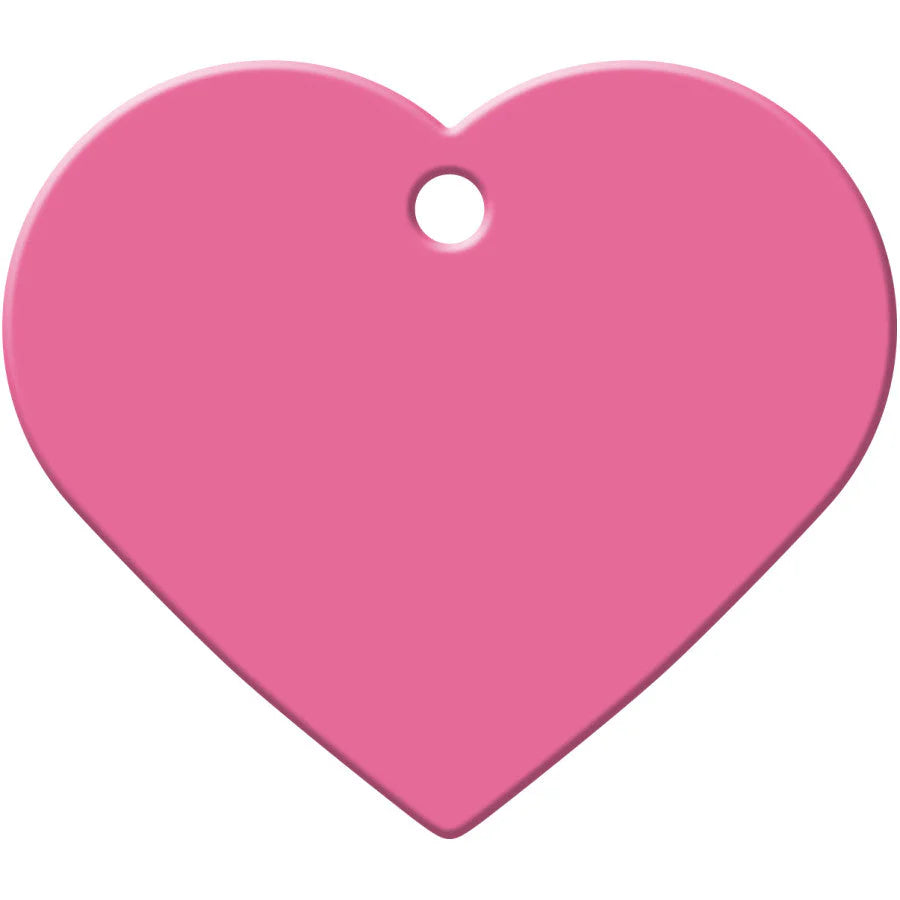 Pink Aluminum Heart ID Tag