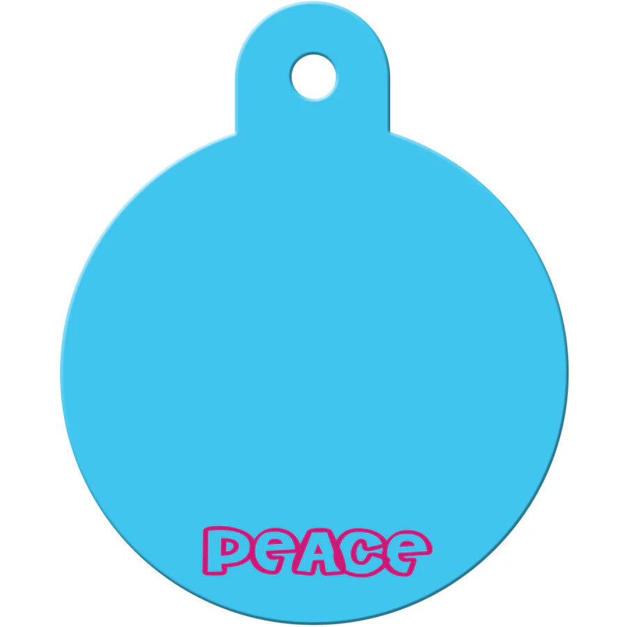Tie Dye Peace Large Circle Tag