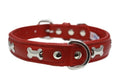 Red Leather Bone Ornament Collar 20" x 3/4"