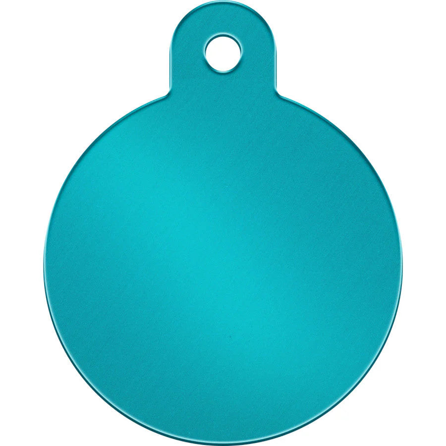 Turquoise Aluminum Circle ID Tag