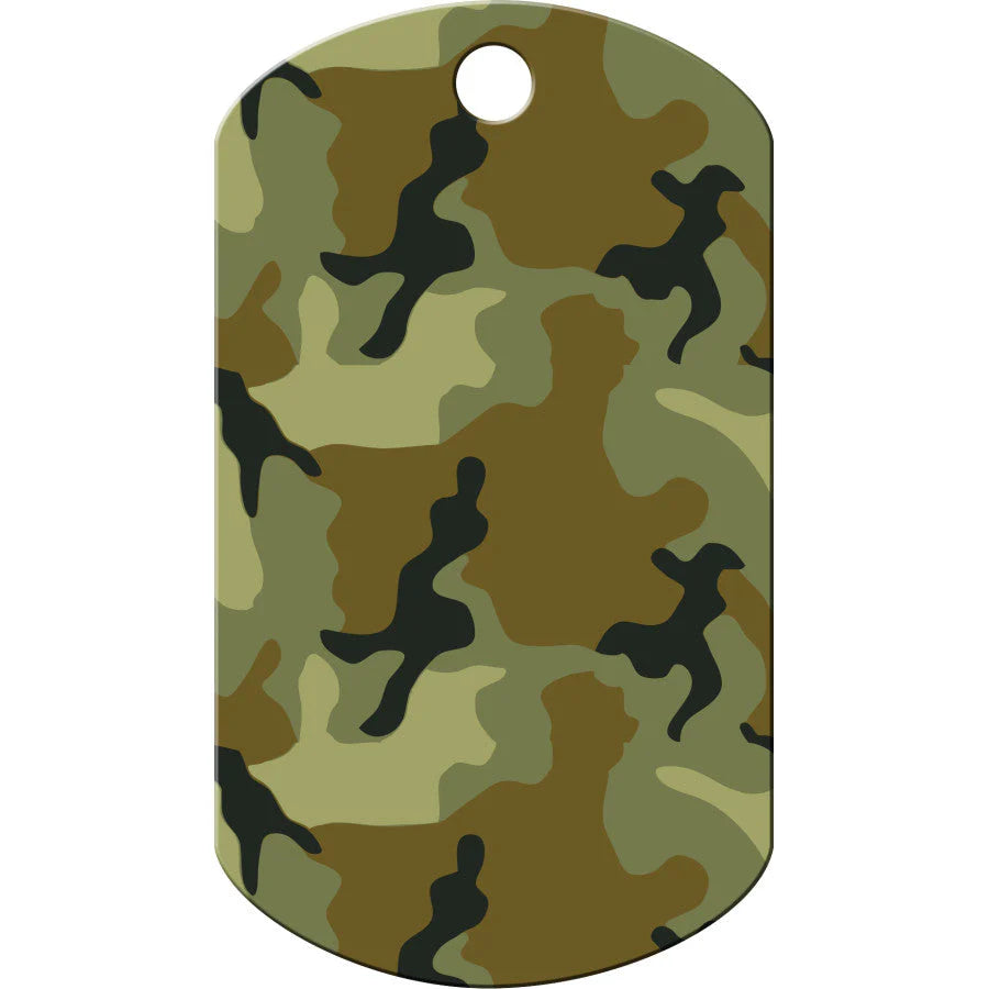 Green Camo Large Military Tag