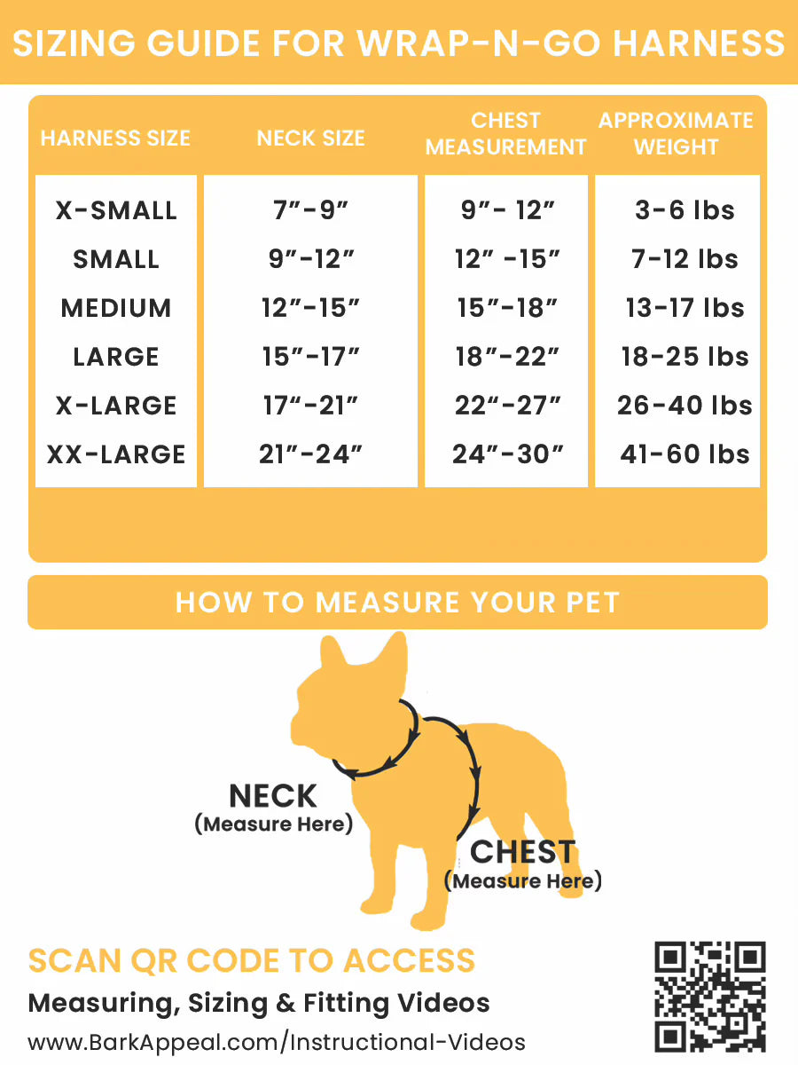 Bark Appeal Solid Mesh Wrap-N-Go Harness