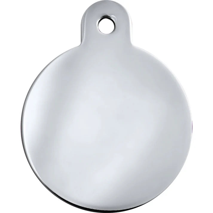 Chrome Plated Brass Circle ID Tag