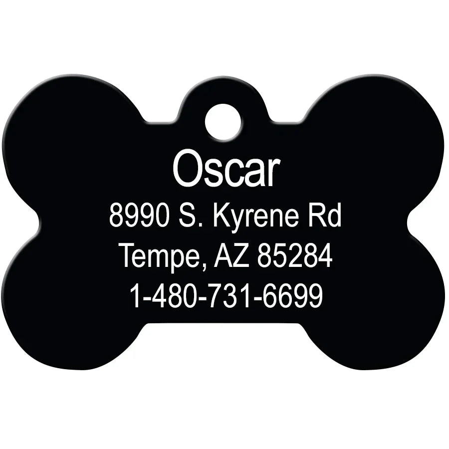 Black Aluminum Bone Tag